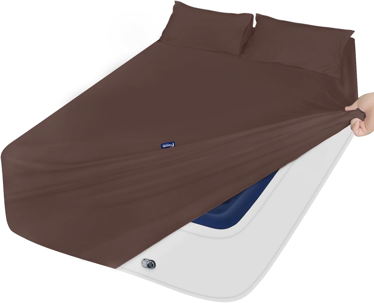 Moonsea Deep Pocket Twin Sheet Set for Kids Air Mattress - Brown