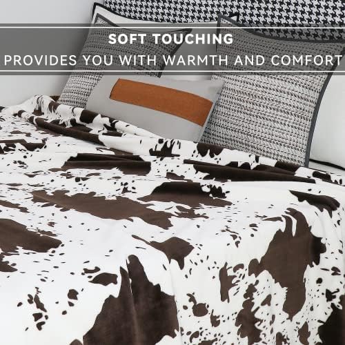 SEEGU Cow Print Fleece Throw Blanket Soft Warm