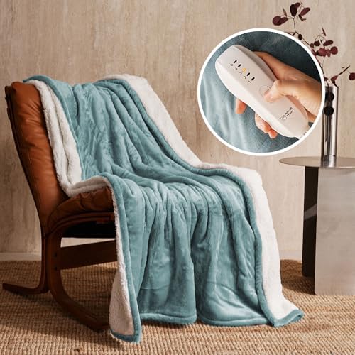JETS HOME Heated Throw Blanket 50x60 ETL Certified