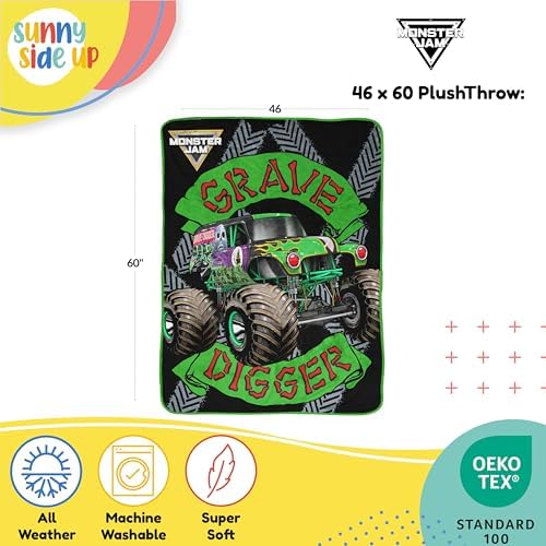 Sunny Side Up Monster Jam Throw Blanket - 46x60 Inches Fleece
