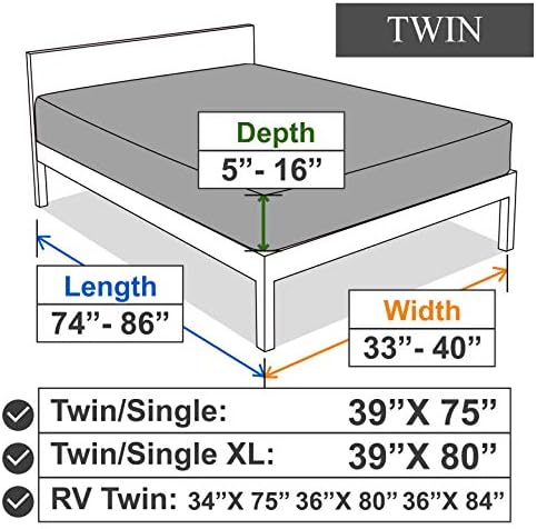 Dark Gray Stretch Fitted Sheet for Twin XL Mattress