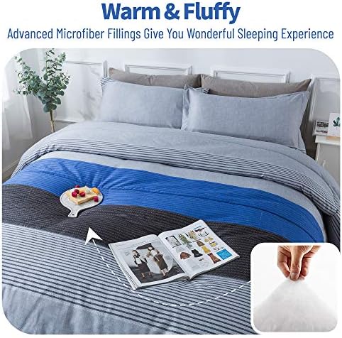 Andency 3-Piece Blue Stripe Comforter Set