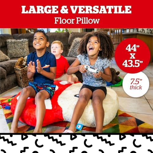 BigMouth Mushroom Shaped Floor Pillow Jumbo Plush Inflatable Lounger for Kids