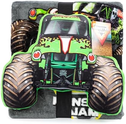 Jay Franco Monster Jam Grave Digger Throw Blanket Pillow Set