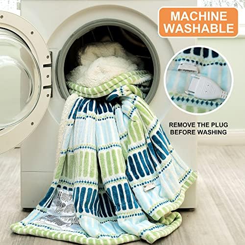 SOGANASA Heated Blanket Throw 50x60 - 4 Heat Levels Auto-Off