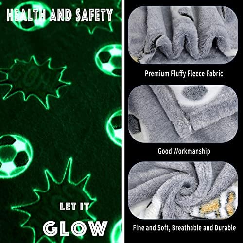 Wesan Glow in The Dark Soccer Throw Blanket 50x60