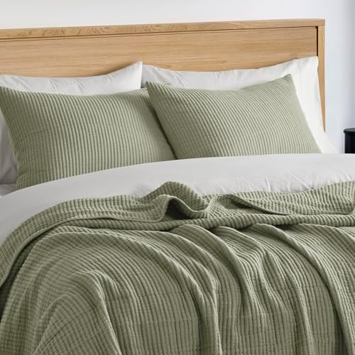 EVERGRACEHOME Cotton Coverlet Set King Size 3 Pieces