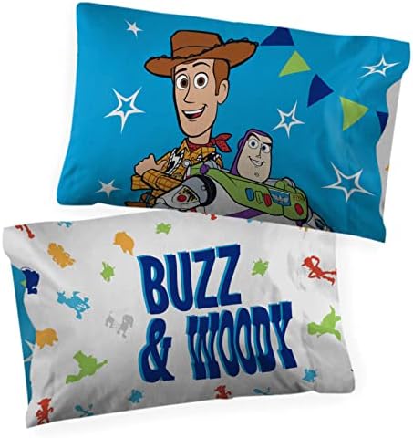 Jay Franco Toy Story Pillowcase 2 Pack - Buzz and Woody Double-Sided