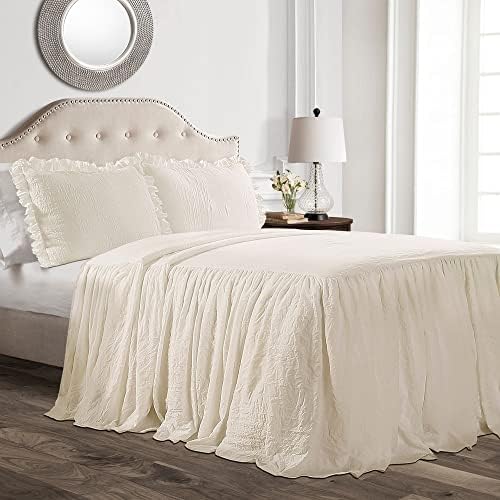 Lush Decor Ruffle Skirt Bedspread Set - 3 Piece King White