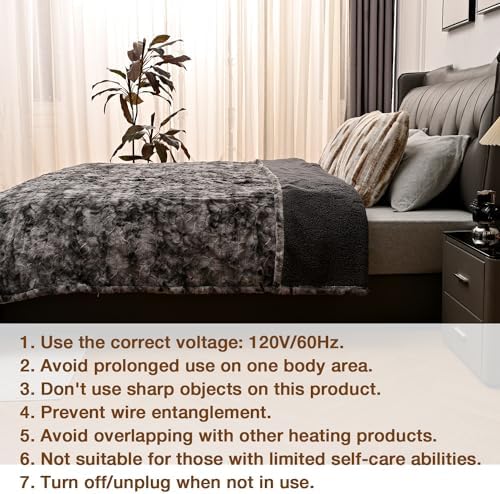 Bearhug Electric Heated Throw Blanket 50 x 60