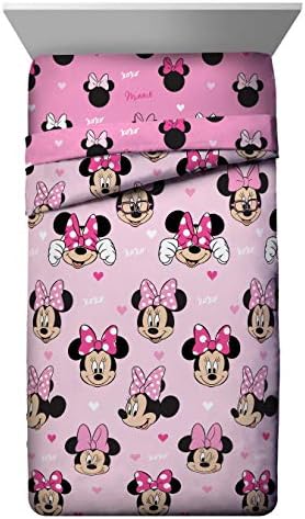 Jay Franco Kids Comforter - Reversible Microfiber Fill Pink Minnie Mouse Twin