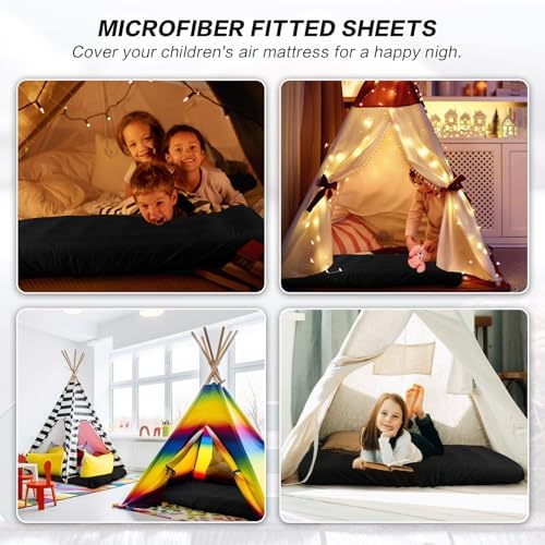 Breling Kids Fitted Sheets 2 Pcs for Air Mattress Sleepover Camping