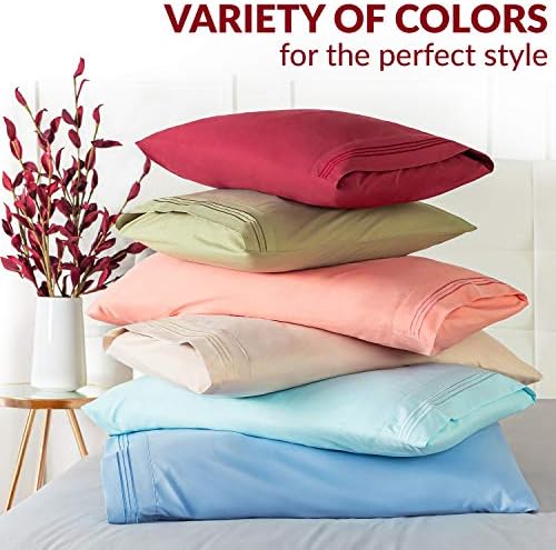 Mellanni Pillow Cases - 2 PC Extra Soft Cooling Striped White