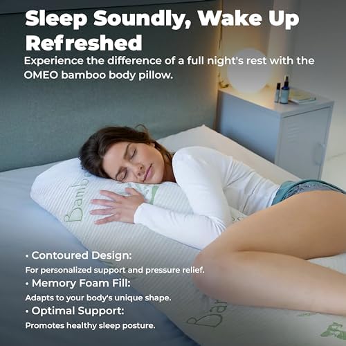 OMEO Bamboo Rayon Body Pillow for Side Sleepers