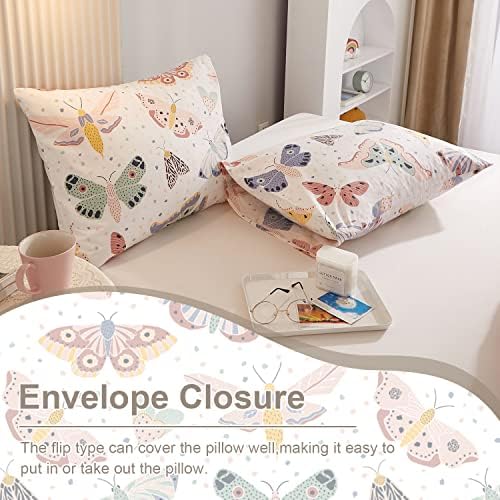 Ivellow Twin Duvet Cover Kids Butterfly 3Pcs 100 Cotton