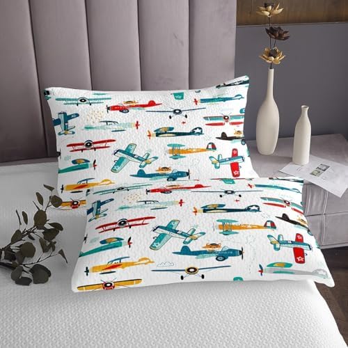 Feelyou Cartoon Aircraft Coverlet Set for Kids 1