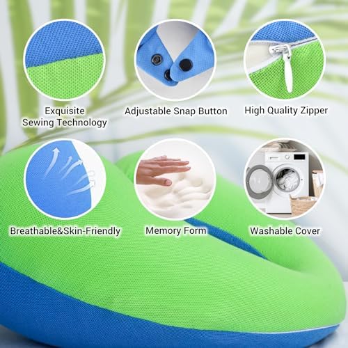 COOLBEBE Kids Travel Neck Pillow Bluish Green