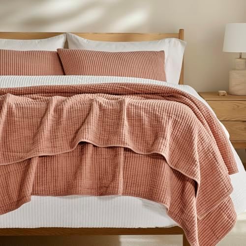 EVERGRACE Cotton Coverlet Set King Size 3 Pieces