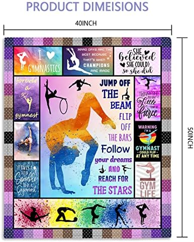 Gymnastics Theme Blanket 50x40 for Girls