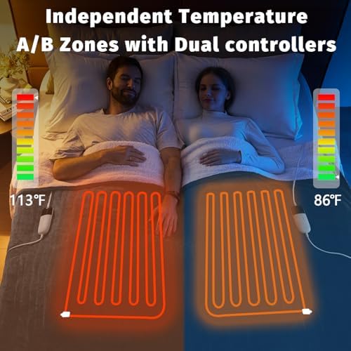 BOMOVA Heated Electric Blanket Queen Size 84x90 Dual Control