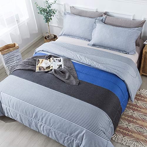Andency 3-Piece Blue Stripe Comforter Set