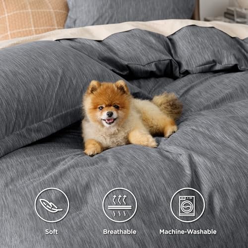 Bedsure Duvet Cover King Size - 3 Piece Set with Zipper Closure