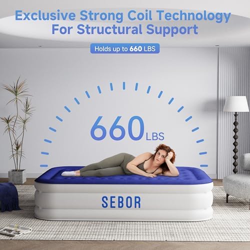 Sebor Air Mattress Full with Built-in Pump 18 Inch