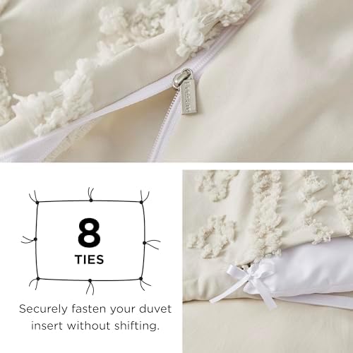 Bedsure Boho Duvet Cover Full Size 80x90 Beige
