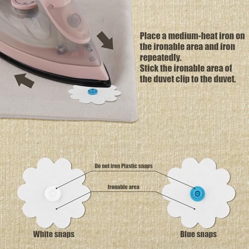 20 Pcs Duvet Snaps for Comforter Stability