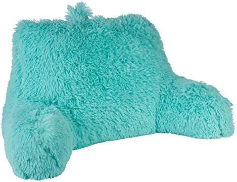 Klear Vu Shaggy Aqua Reading Pillow with Lumbar Support