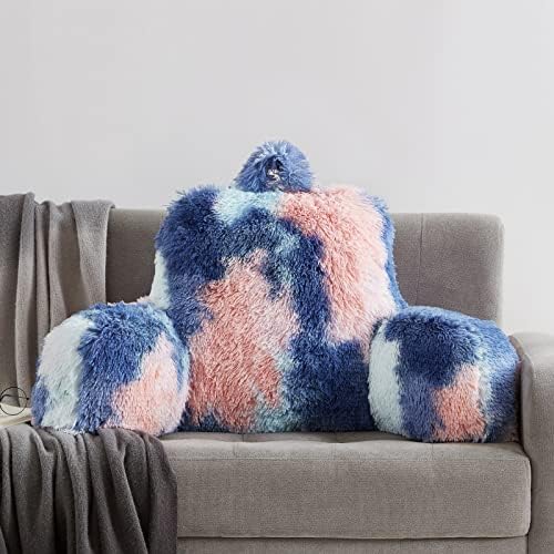 Faux Fur Reading Pillow - Big 30x17x17 Inches Cozy Backrest
