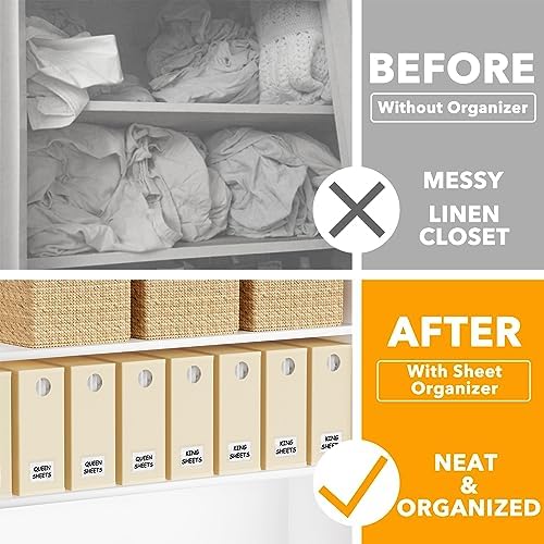SpaceAid 8 Pack Bed Sheet Organizers for Linen Closet