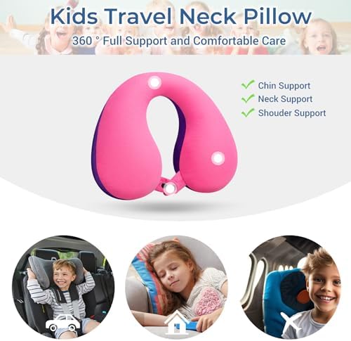 COOLBEBE Kids Travel Neck Pillow Pinkish Purple