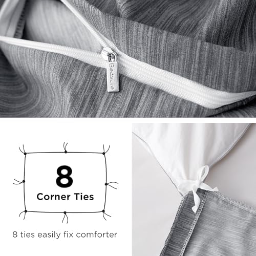 Bedsure Duvet Cover King Size - 3 Piece Set with Zipper Closure