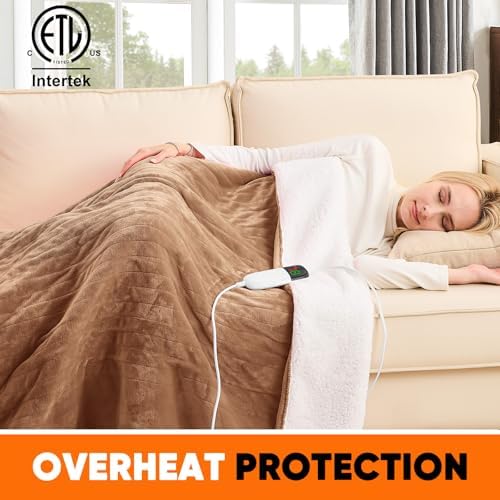 Greenoak Heated Blanket 50x60 10 Levels with Auto-Off Overheat Protection