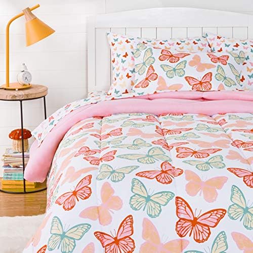 Amazon Basics Butterfly Friends Twin Bed-in-a-Bag 5-Piece