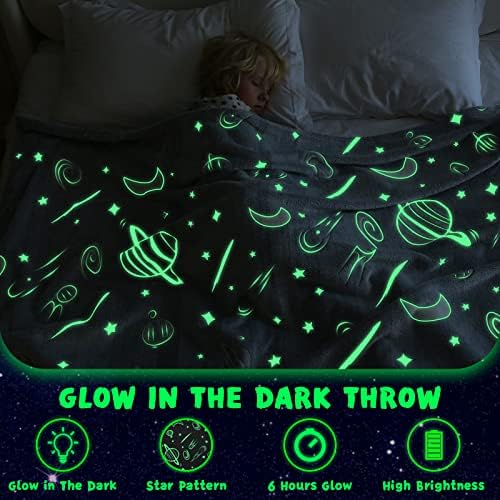 Inhand Glow in the Dark Stars Throw Blanket for Kids 1