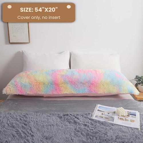 MEGO Rainbow Print Fluffy Body Pillow Cover