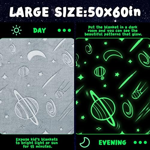 Inhand Glow in the Dark Stars Throw Blanket for Kids 1