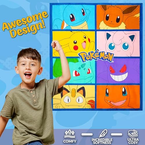 Pokemon Soft Fleece Bed Blanket - 51 x 59 Inches