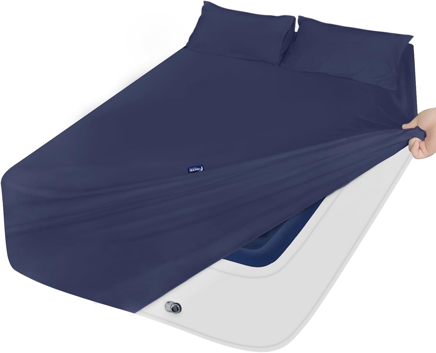 Moonsea Deep Pocket Twin Sheets Set for Kids Air Mattress - Navy Blue
