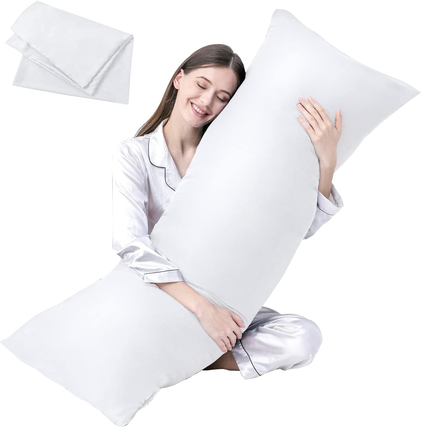 DOWNCOOL Luxury Full Body Pillow Insert with Microfiber Cover