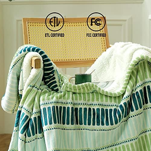 SOGANASA Heated Blanket Throw 50x60 - 4 Heat Levels Auto-Off