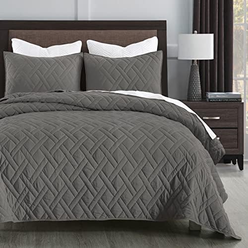 HORIMOTE HOME Queen Size Quilt Set Grey