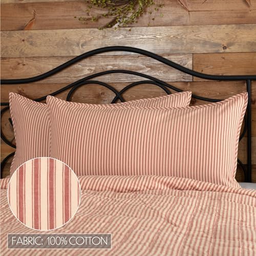 VHC Brands Farmhouse Stripe King Pillow Sham Cover 21x37