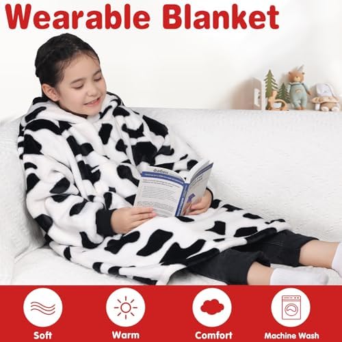 Waitu Fluffy Wearable Blanket for Kids Teens