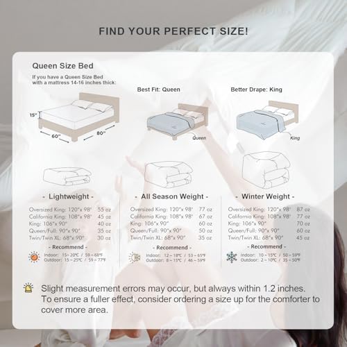 Royoliving Premium Lightweight Cooling Duvet Insert Queen Size 90x90 35 oz