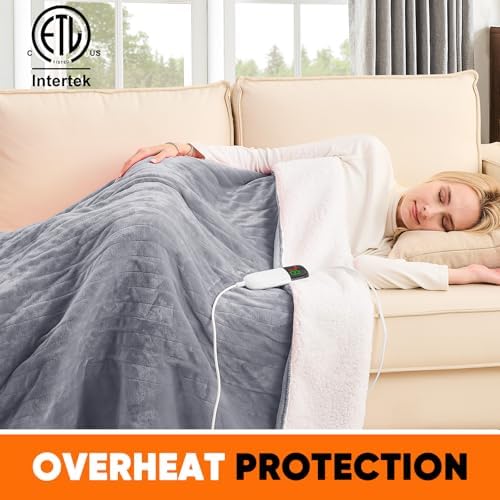 Greenoak Heated Blanket Electric Throw 50X60 with 10 Heat Levels