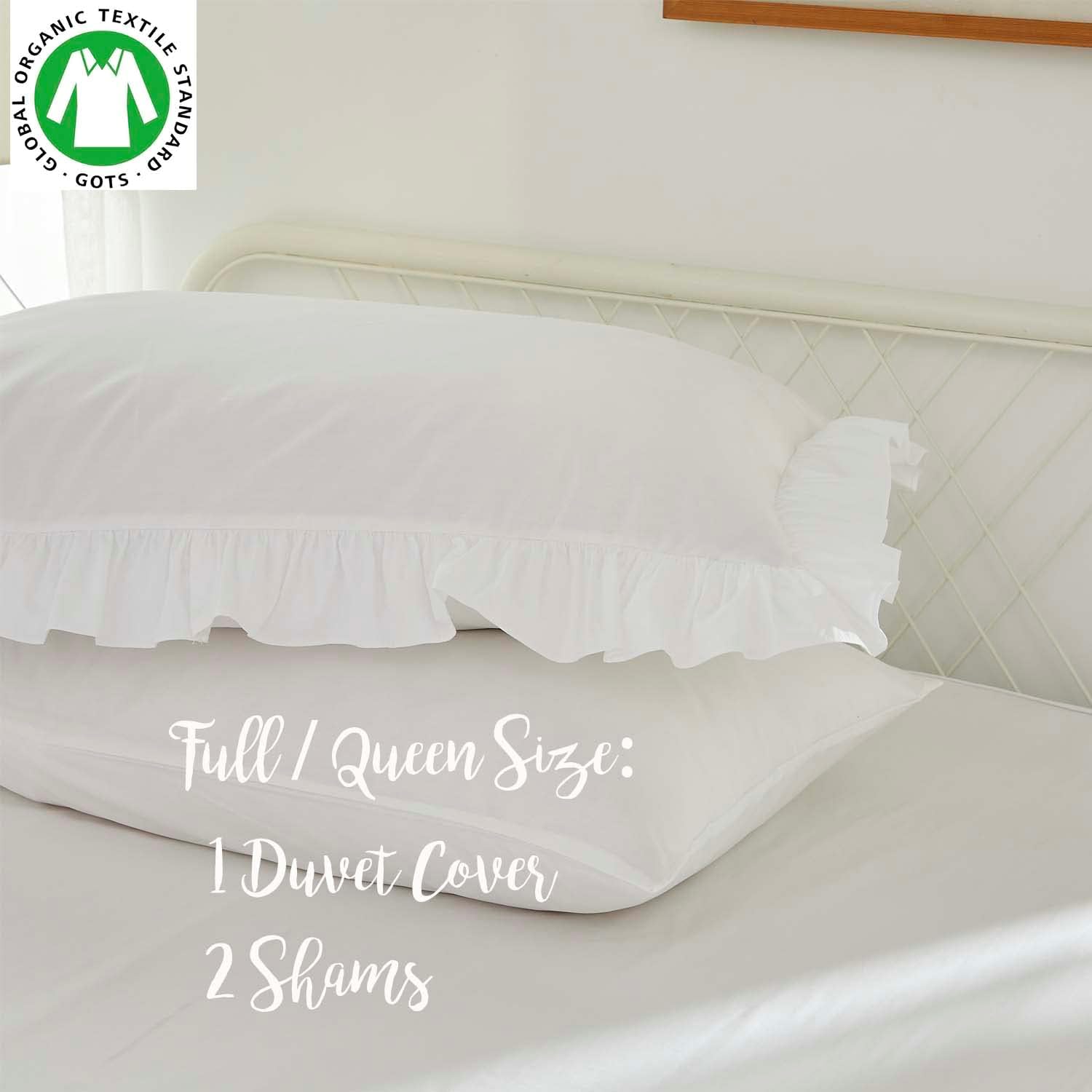 Brandream Organic Cotton Duvet Cover Set 2pcs TwinTwin XL White