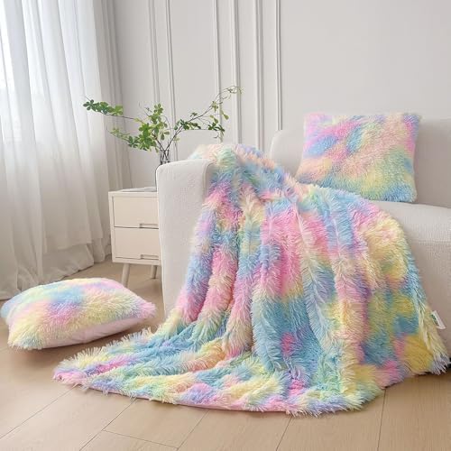 XeGe 3 Piece Soft Fluffy Throw Blanket Set 1